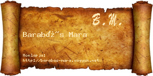 Barabás Mara névjegykártya